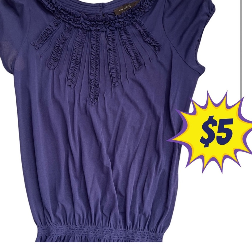 🚨 The Limited purple ruffled top indigo S